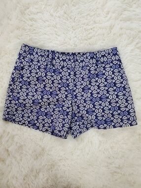 Ann Taylor Loft Size 6 Patterned Blue Purple White Shorts With Pockets